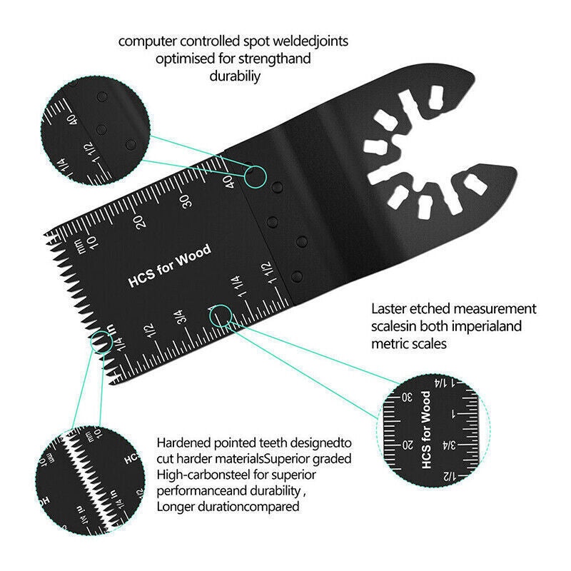 52PCS Oscillating Multi Tool Blade Saw Blades Wood Metal Cutter For  Fein