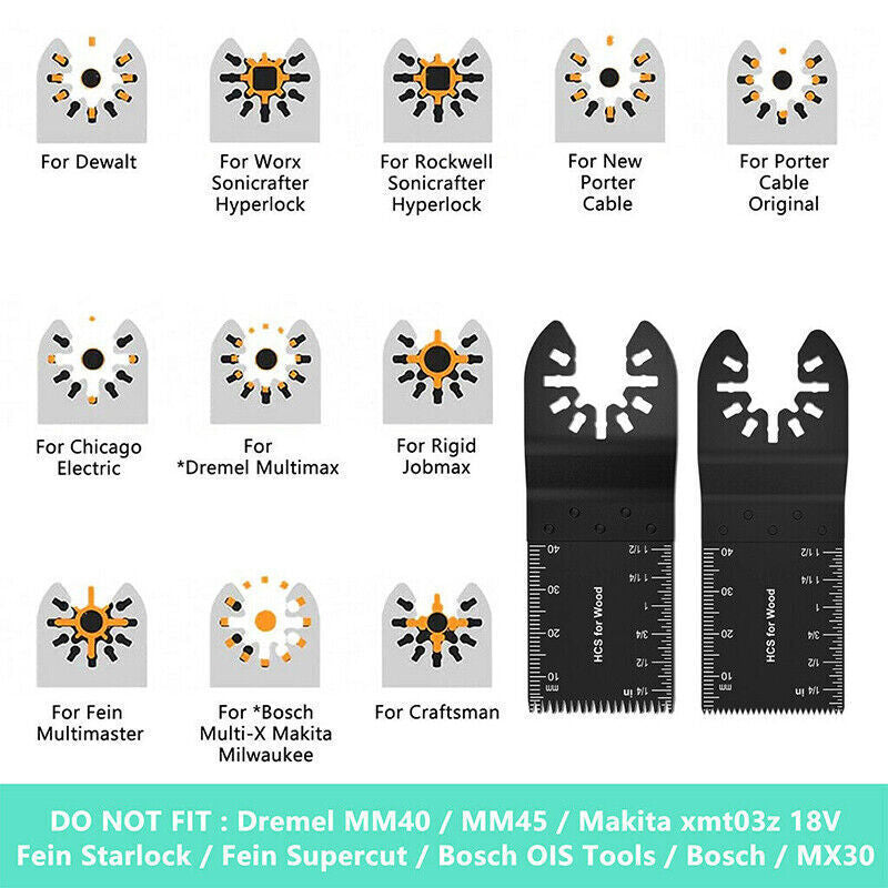 52PCS Oscillating Multi Tool Blade Saw Blades Wood Metal Cutter For  Fein
