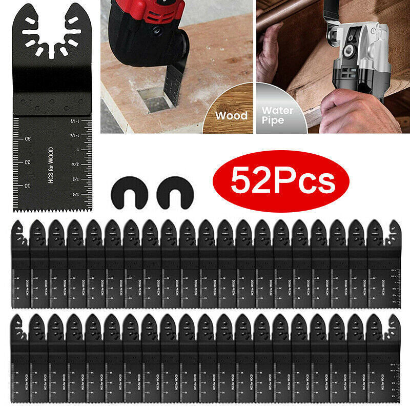 52PCS Oscillating Multi Tool Blade Saw Blades Wood Metal Cutter For  Fein